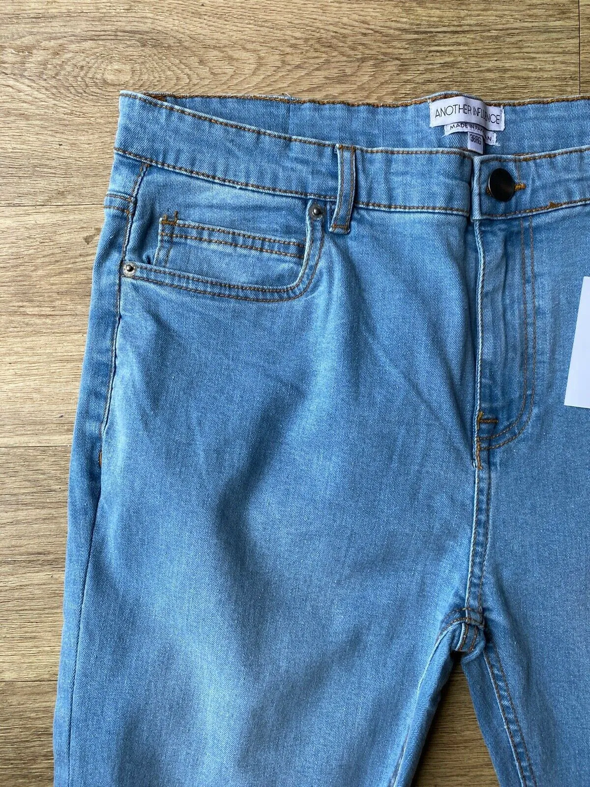 Another Influence Light Blue Jeans Size W36 R L32" Ripped Knees