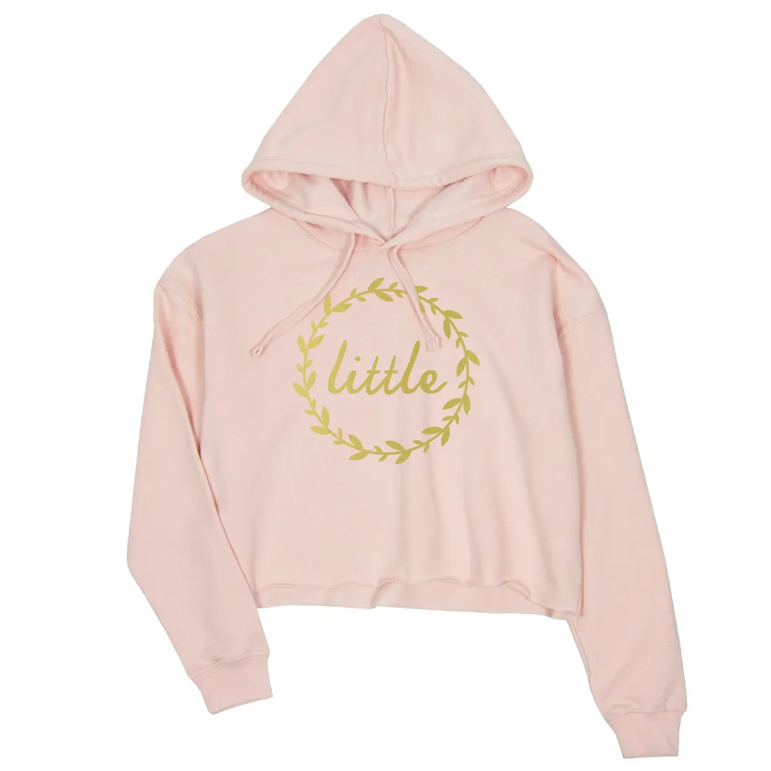 Big Little Leaf Wreath-GOLD Womens Crop Hoodie Gorgeous Charming