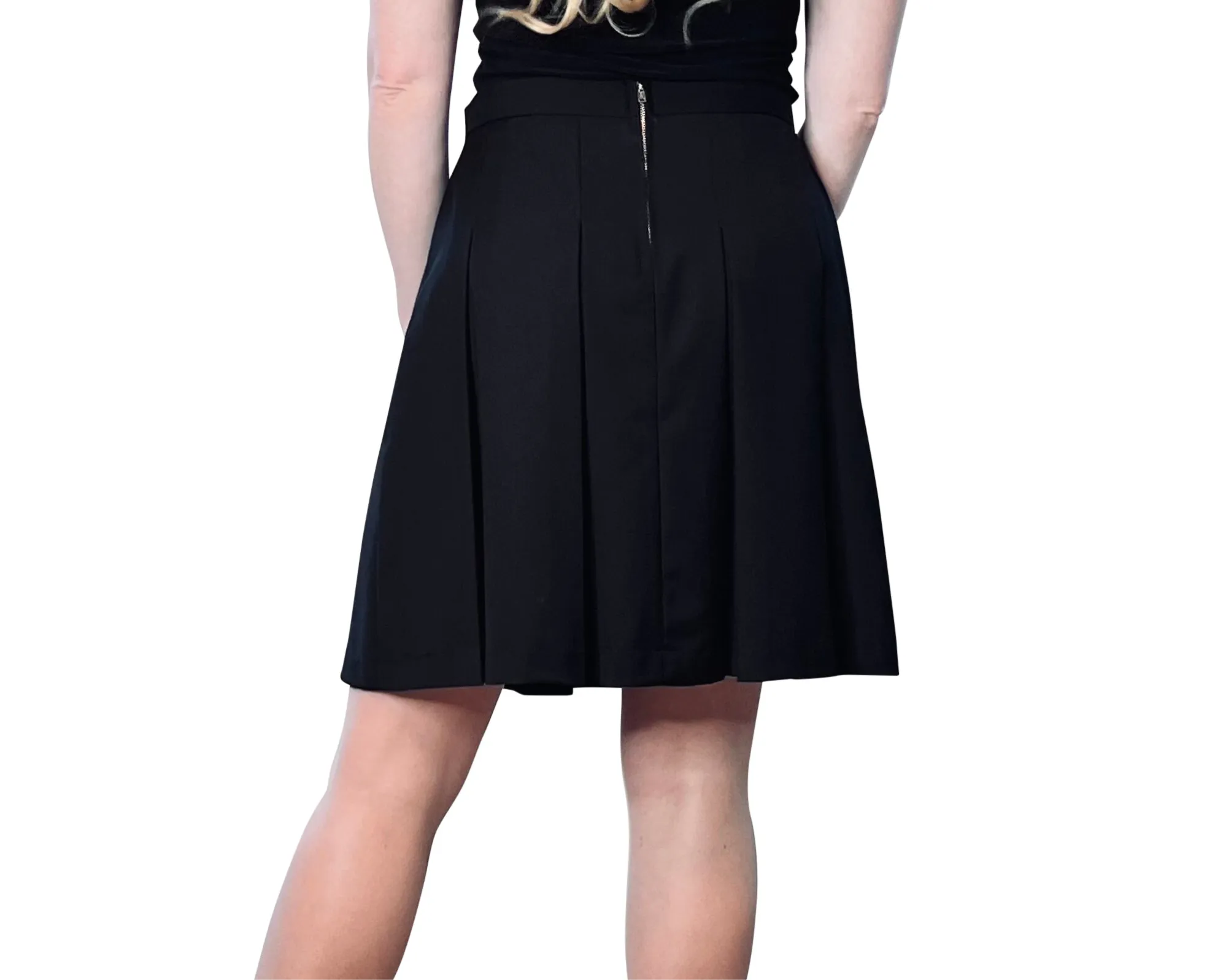 Black Pleated Twill Skirt - Premium Jersey