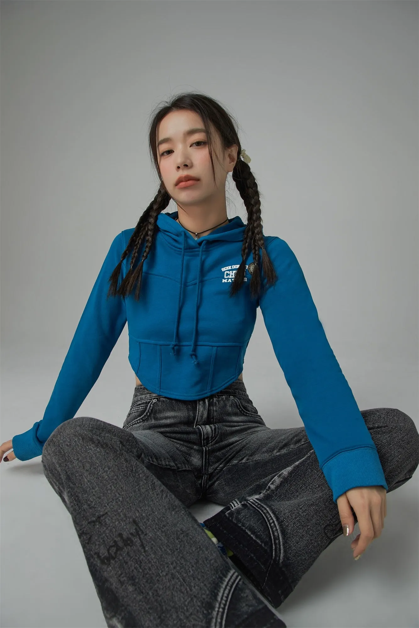 Chuu Matter Corset Crop Hoodie