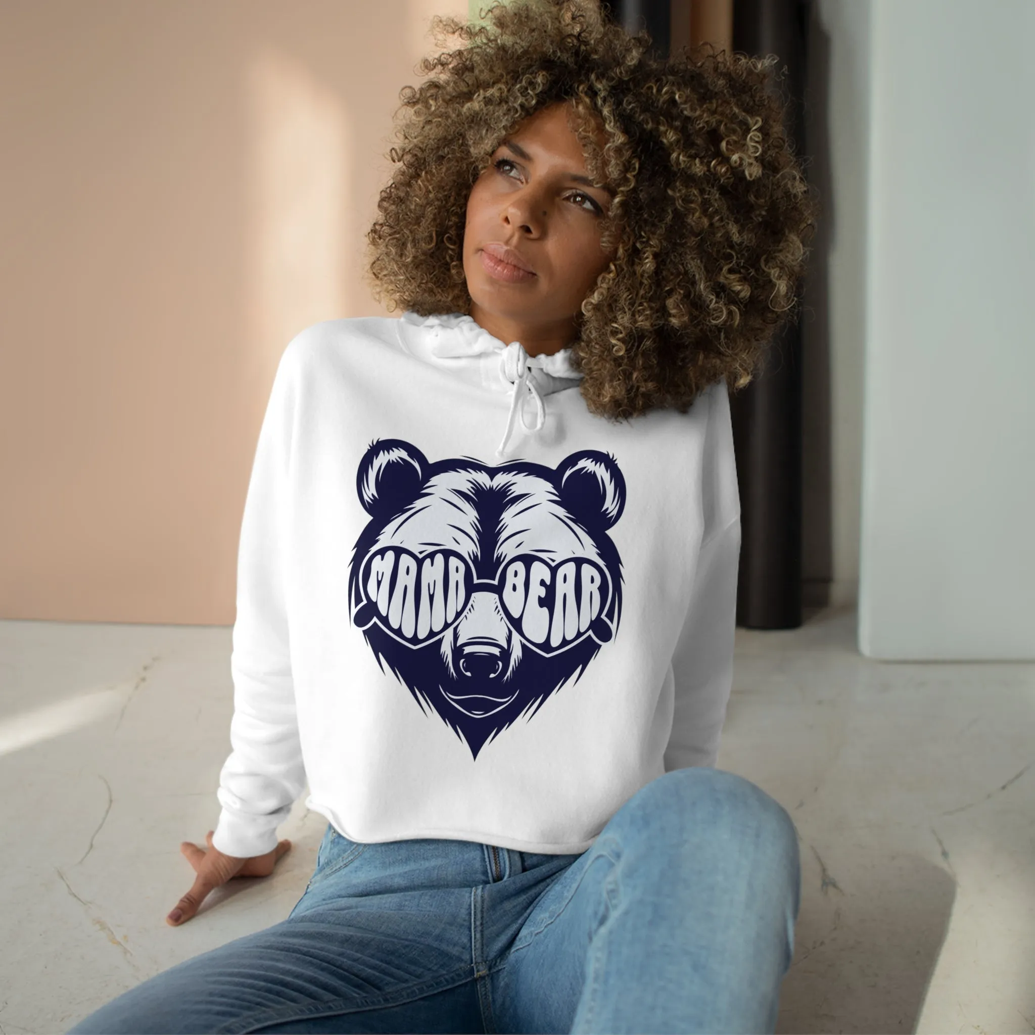 Crop top Hoodie, Gift for Mom, Mother's Day gift, Mama Bear Hoodie