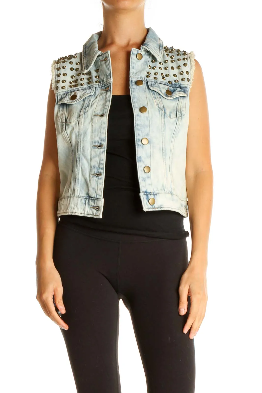 Denim Studded Vest