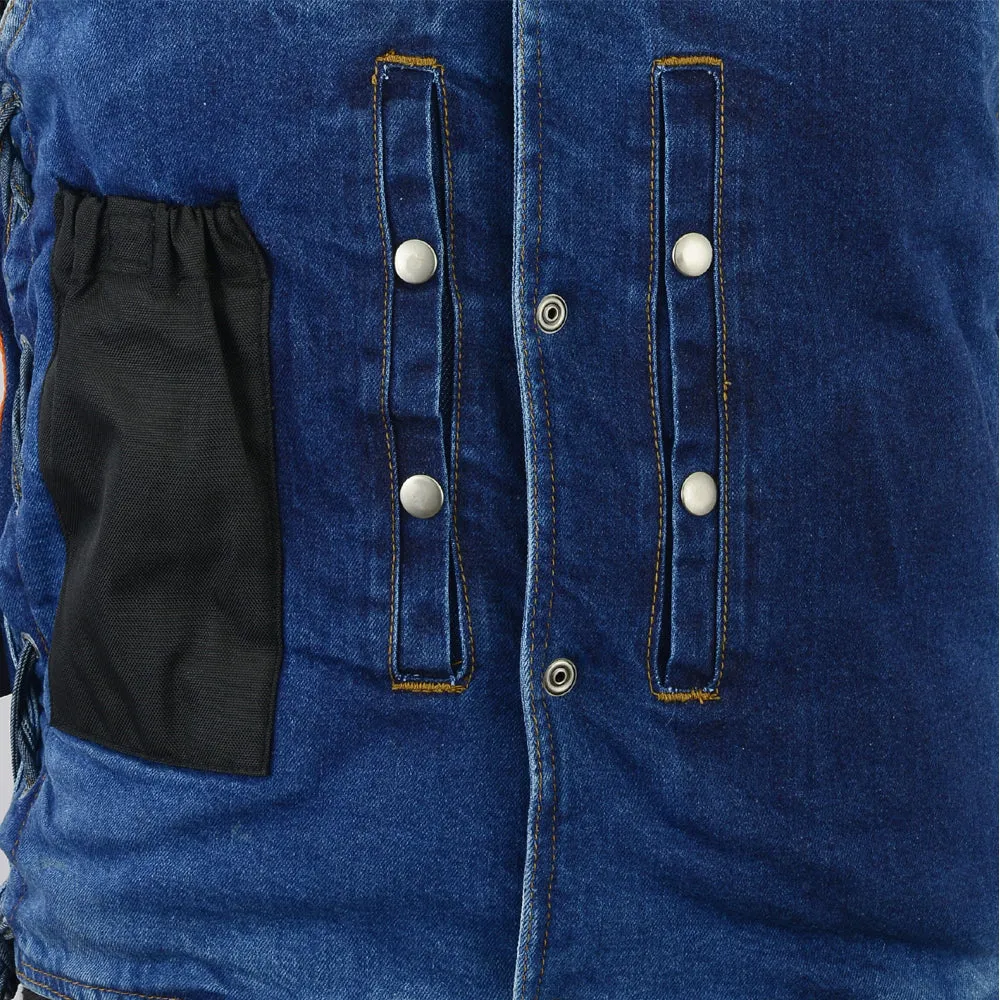 DM905BU Men's Single Back Panel Concealed Carry Denim Vest