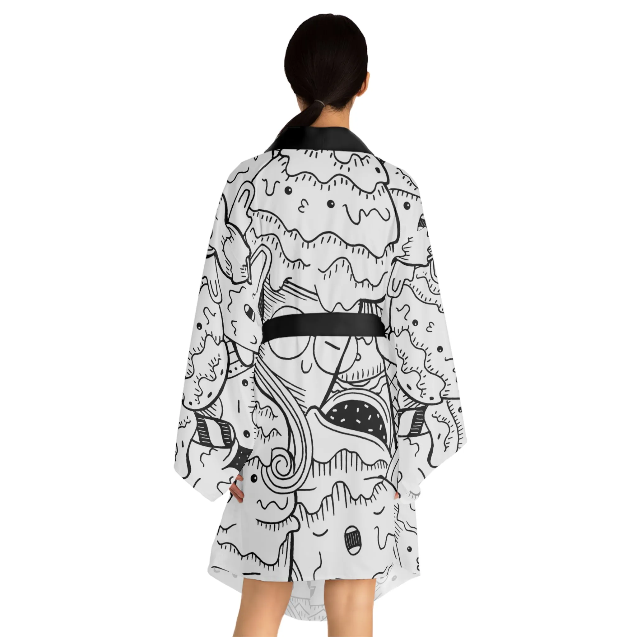 Doodle Icecream - Inovax Long Sleeve Kimono Robe