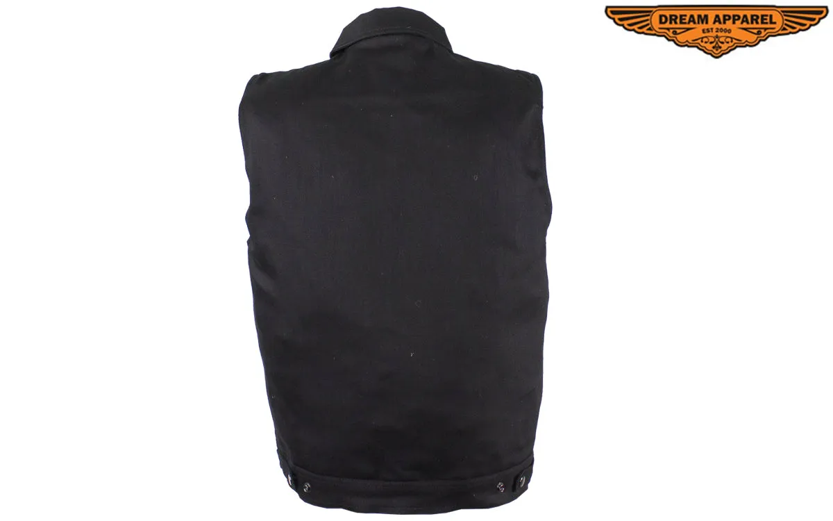 Dream Apparel Men's Zippered Black Denim Club Vest