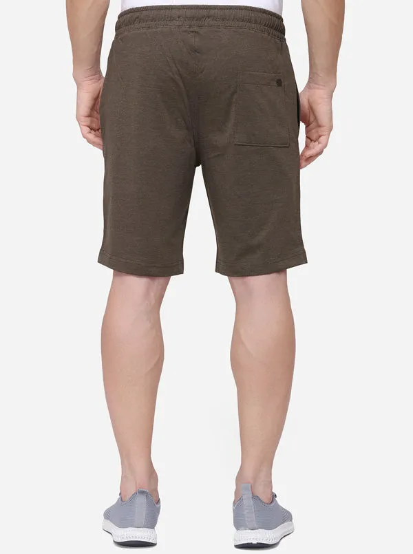 Dusty Olive Regular Fit Solid Shorts | JadeBlue