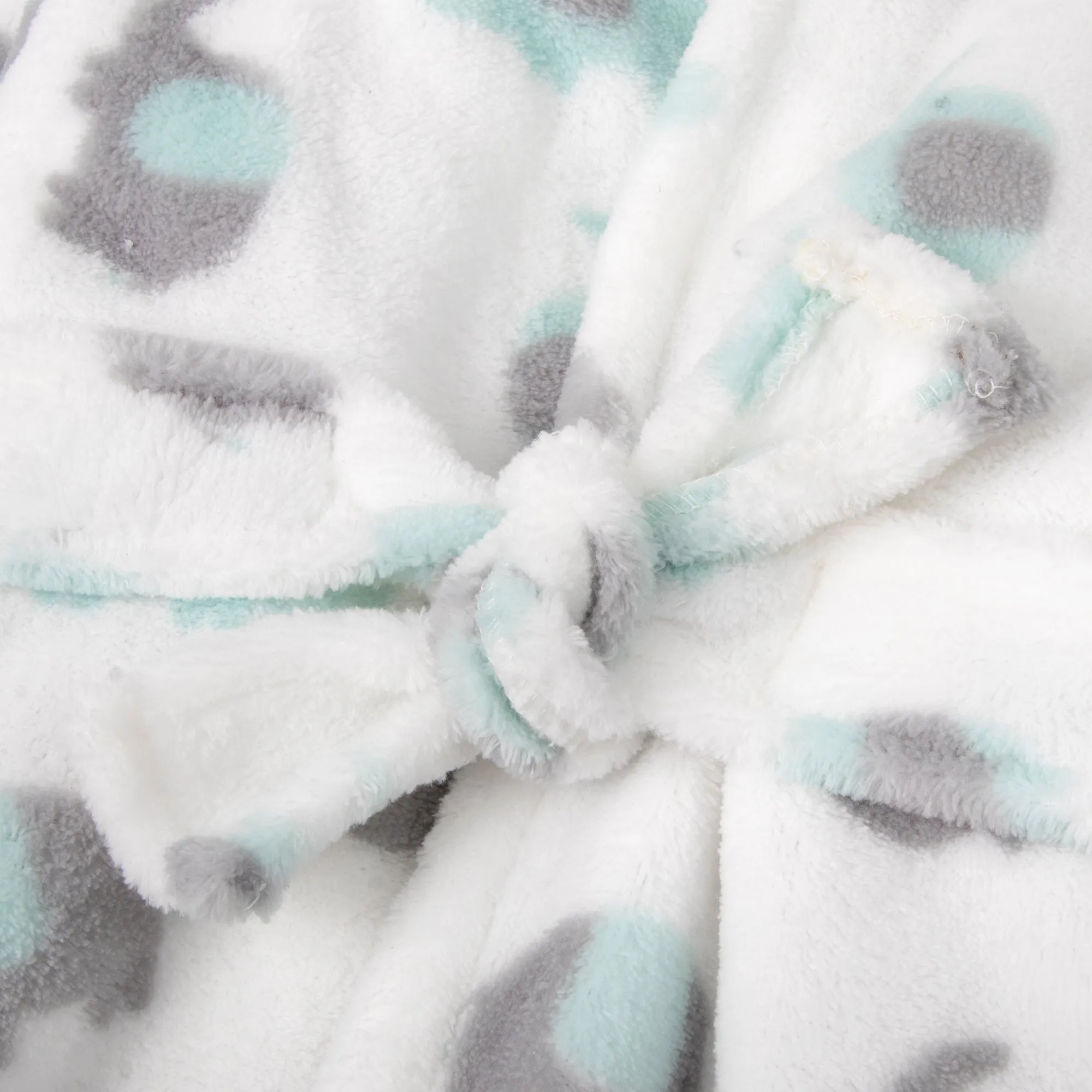 Elephant Print Toddler Robe - White