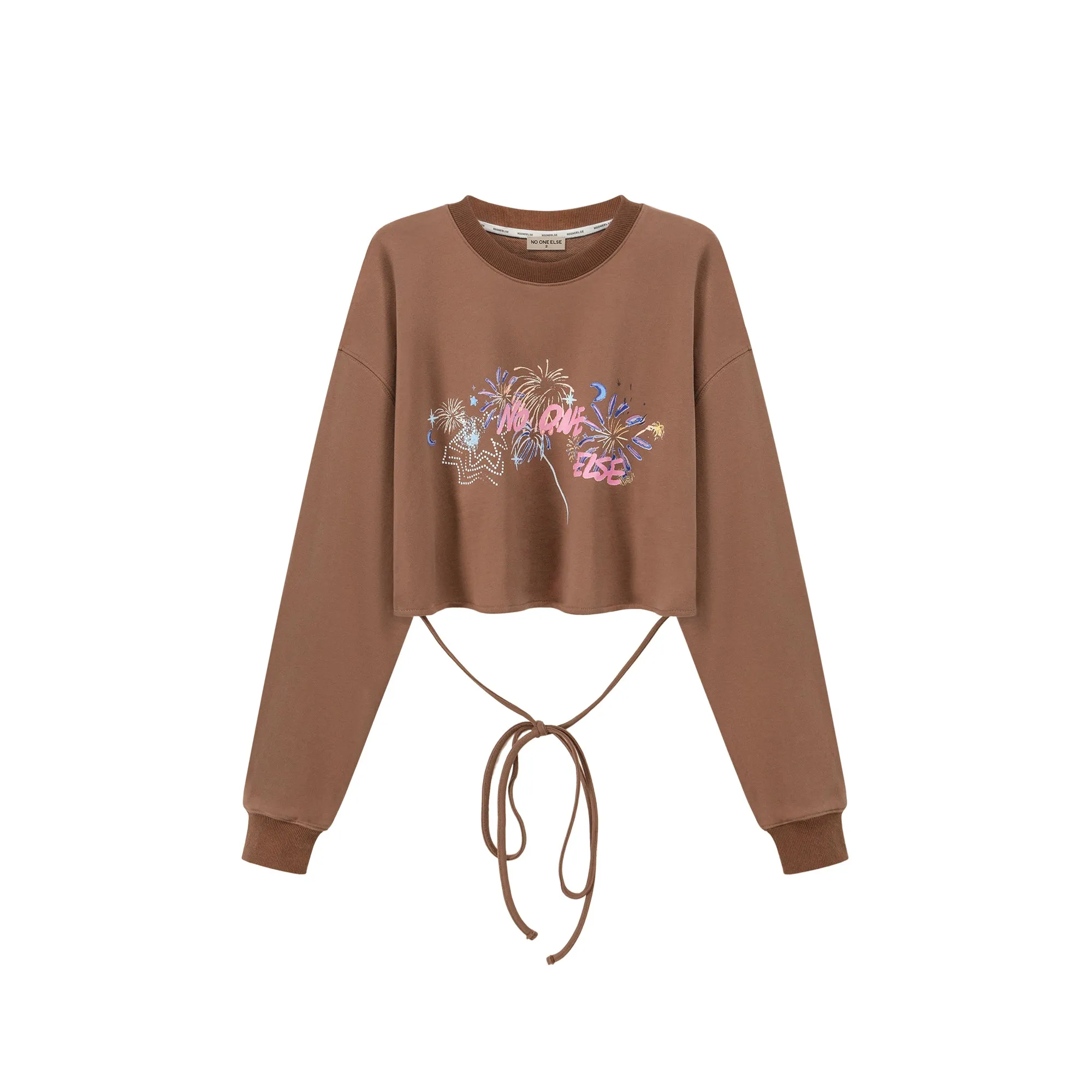 Fireworks Waist String Crop Sweatshirt