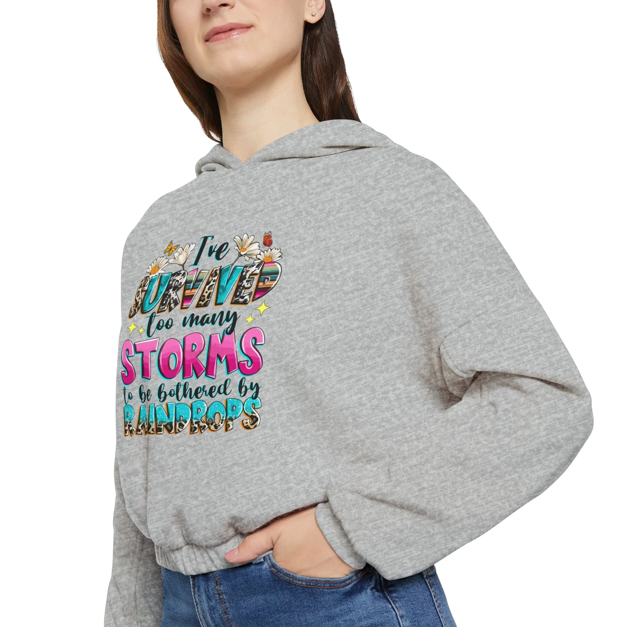 Floral Hoodie, Cozy & Stylish Pullover - Perfect Gift for Her, Trendy Sweatshirt, Cute Casual Quote, Surviving a Hard Life