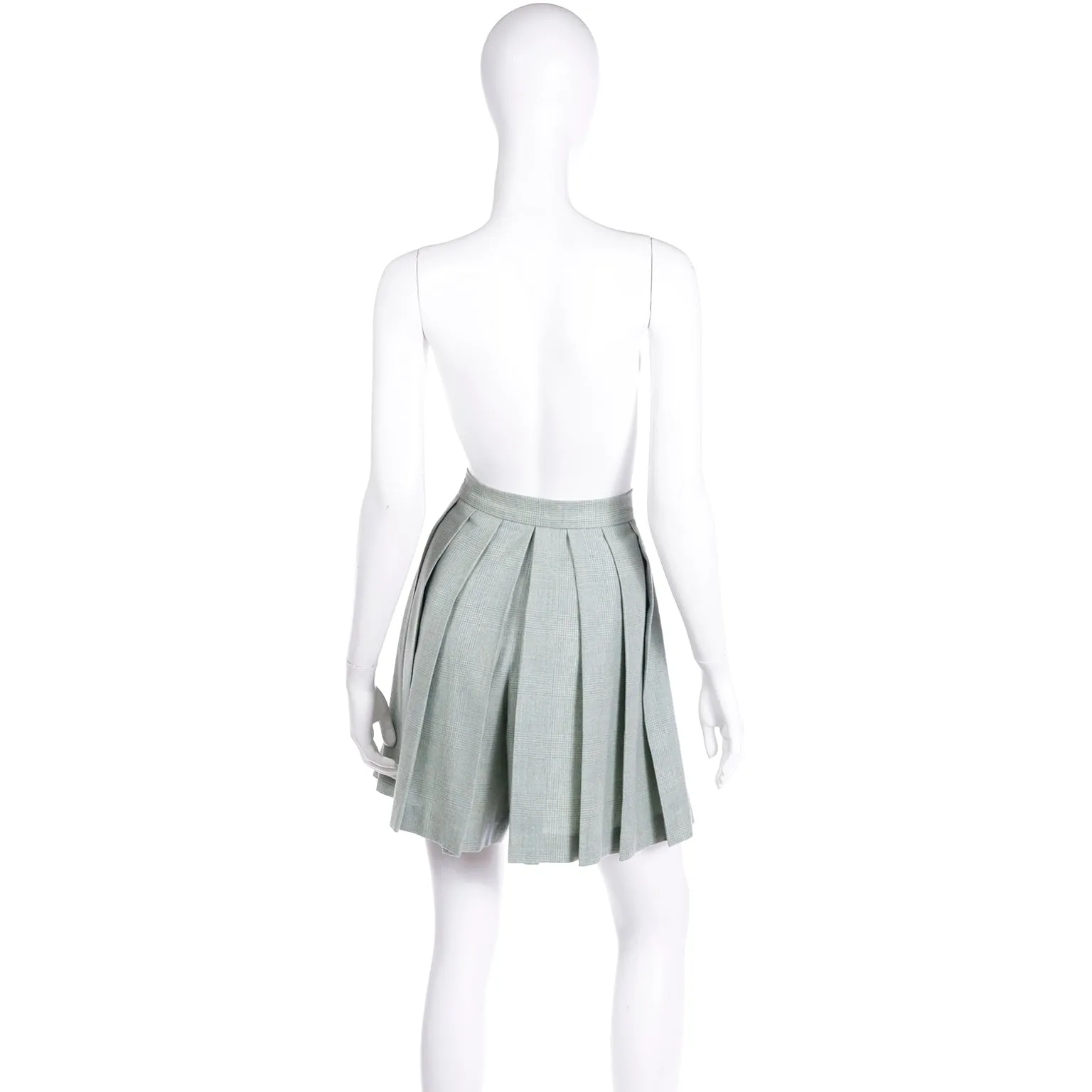 F/W 1991 Isaac Mizrahi Green Plaid Wrap Skort with Raw Edges