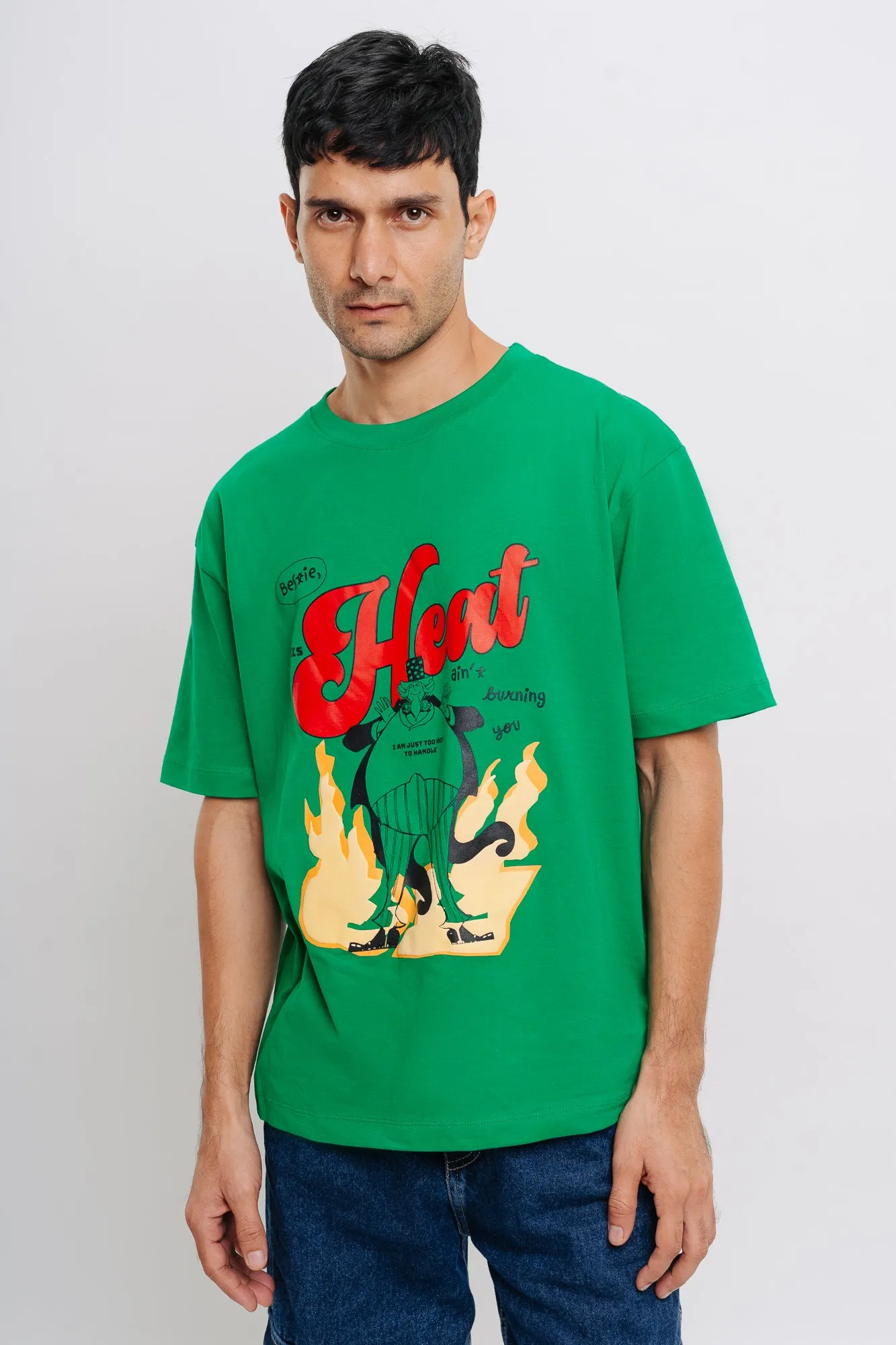 Green Raging Men's Oversized Tees