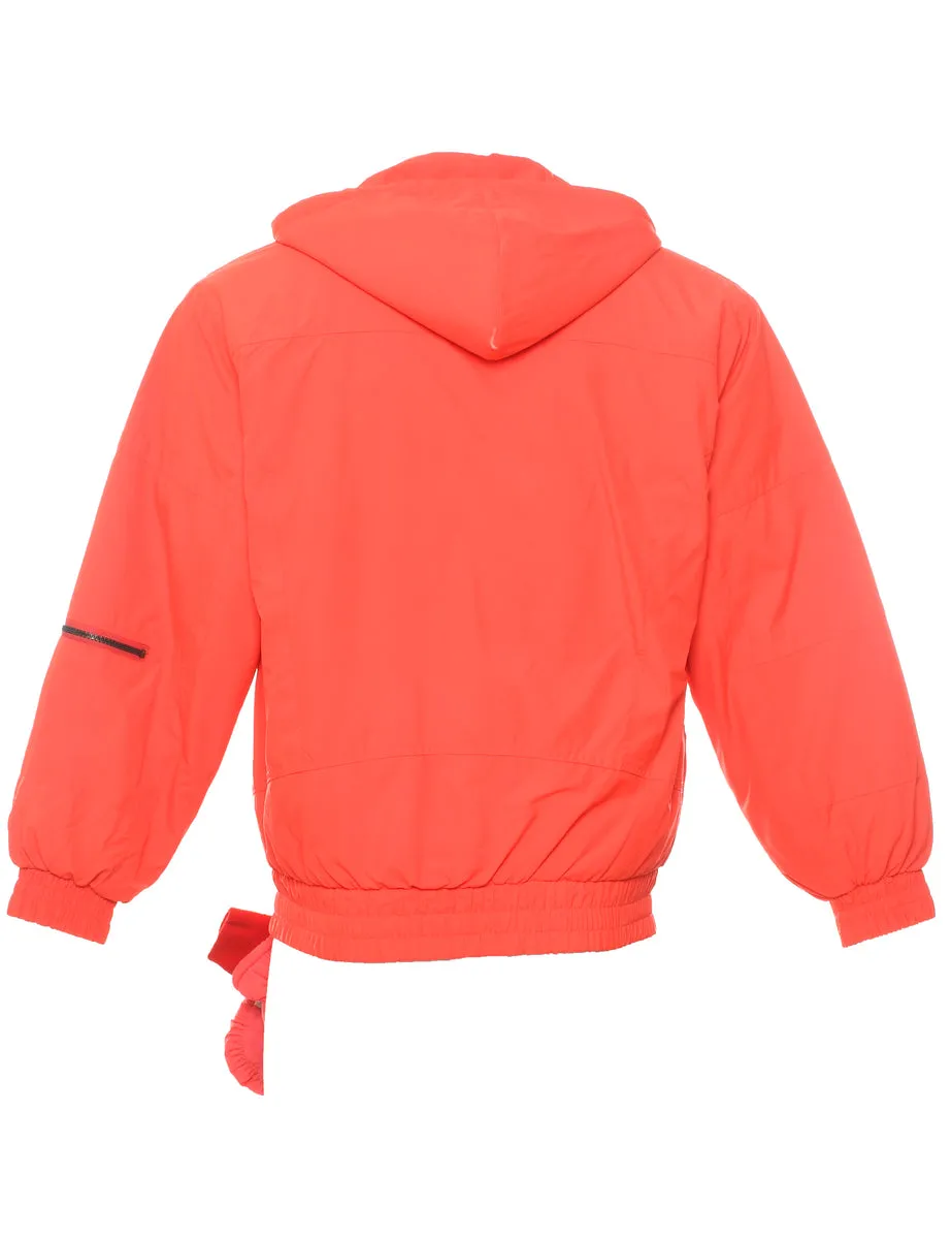 Hooded Ski Jacket With Gloves Attached - S