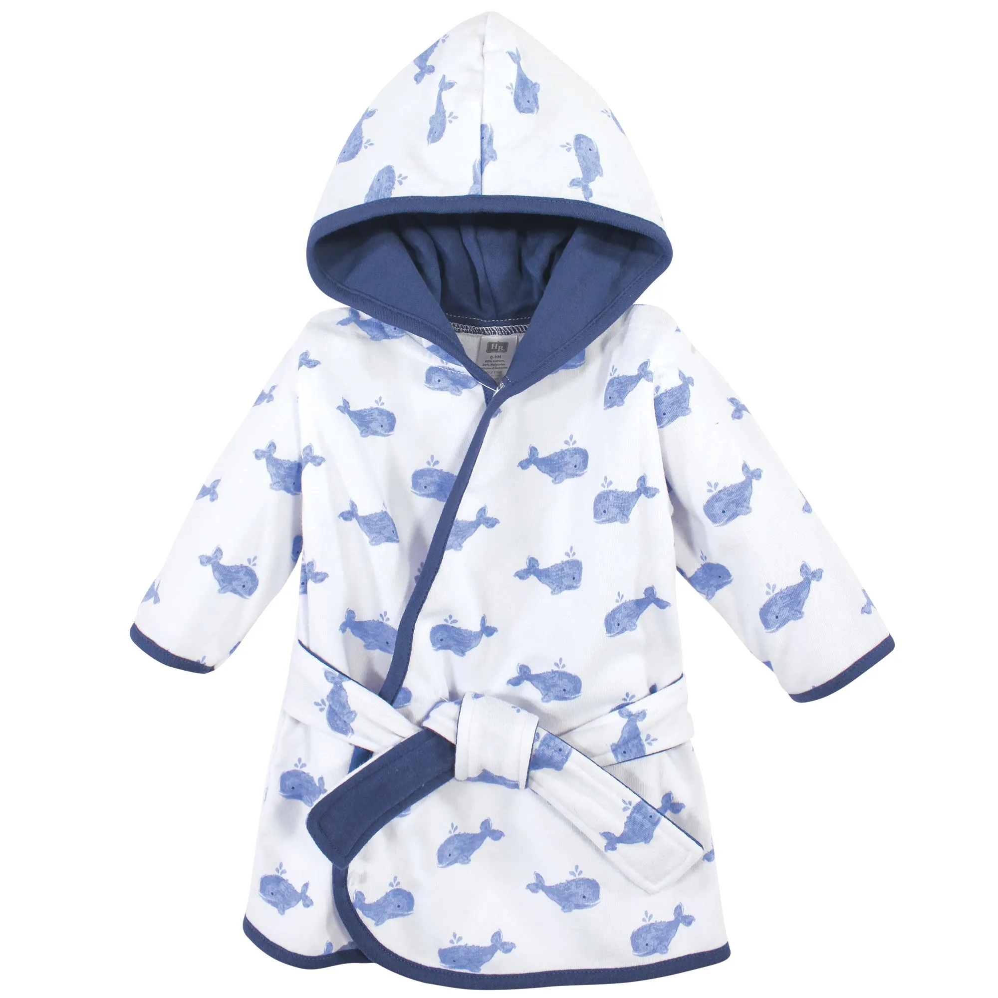 Hudson Baby Cotton Rich Bathrobe, Blue Whale