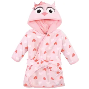 Hudson Baby Cotton Rich Bathrobe, Pink Owl