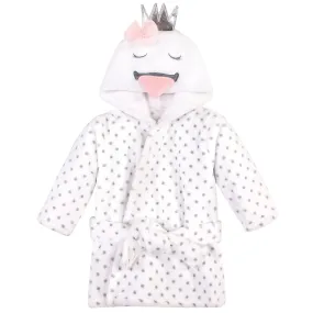 Hudson Baby Plush Animal Face Bathrobe, Swan