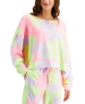 Jenni Super Soft Crew Sleep Top, Multi Tiedye, Size M