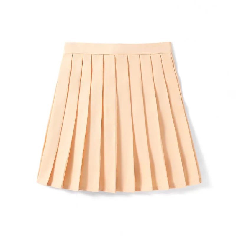 JK pure color school uniform skirt