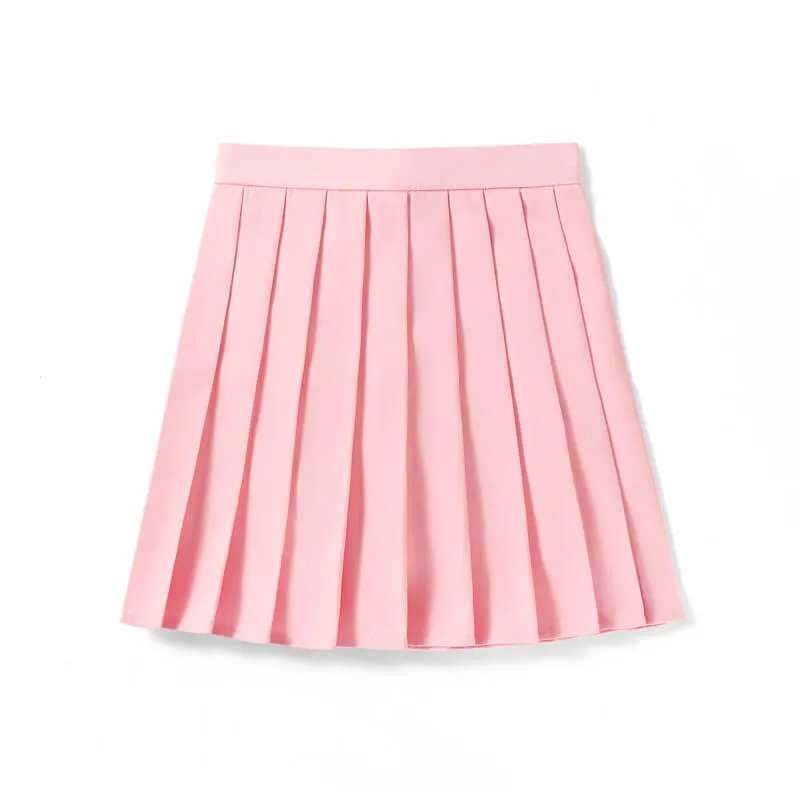 JK pure color school uniform skirt