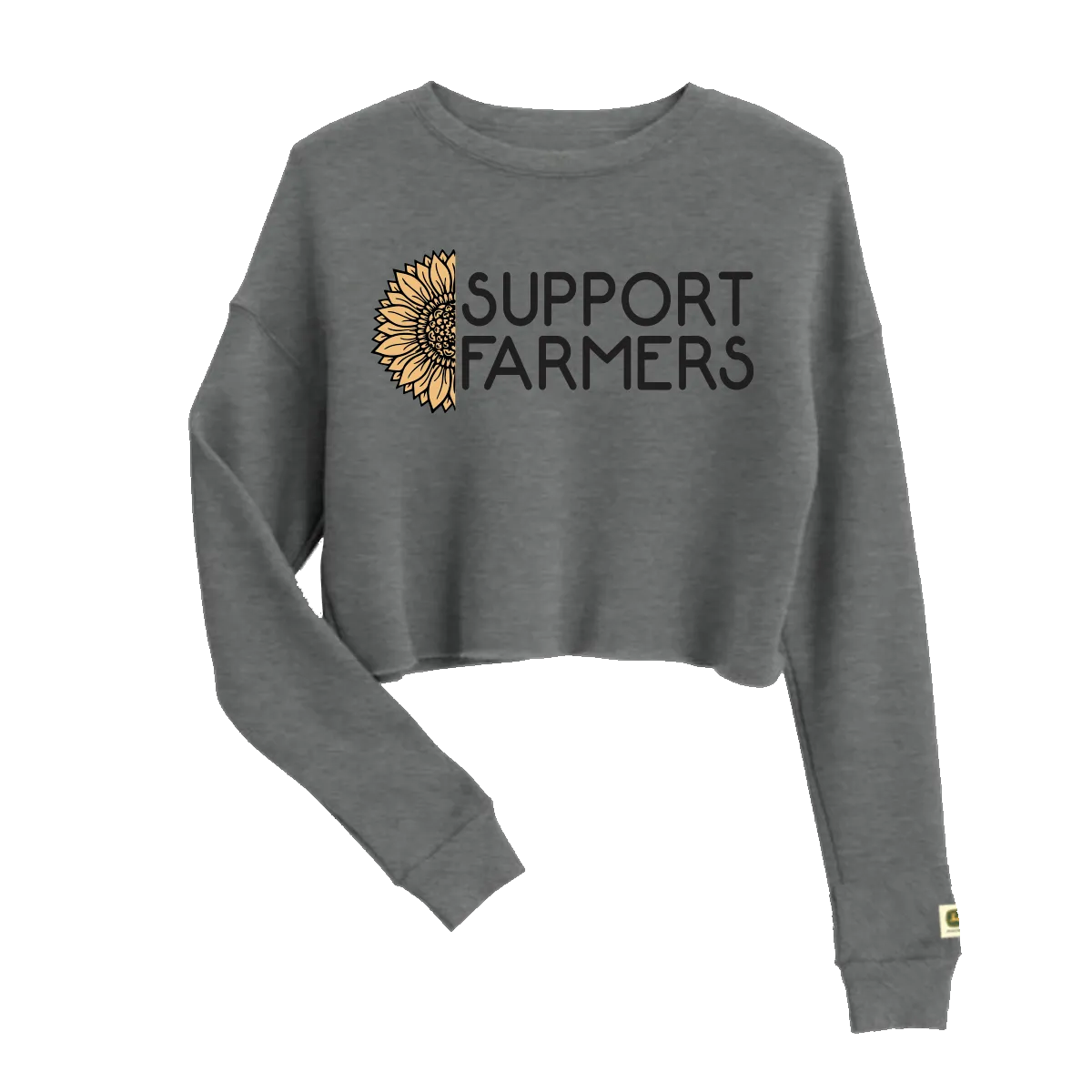 John Deere Women's Support Farmers Fleece Crop Sweatshirt