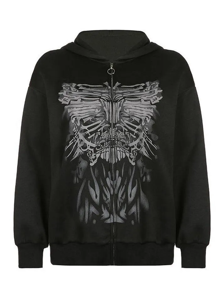 Joskaa Goth Graphic Oversized Hoodie