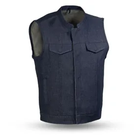 Kershaw Denim Motorcycle Vest - Blue