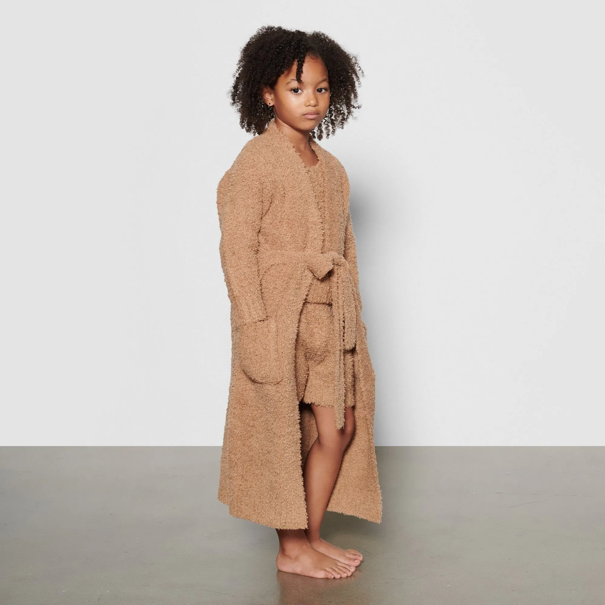 KIDS COZY KNIT ROBE | CAMEL