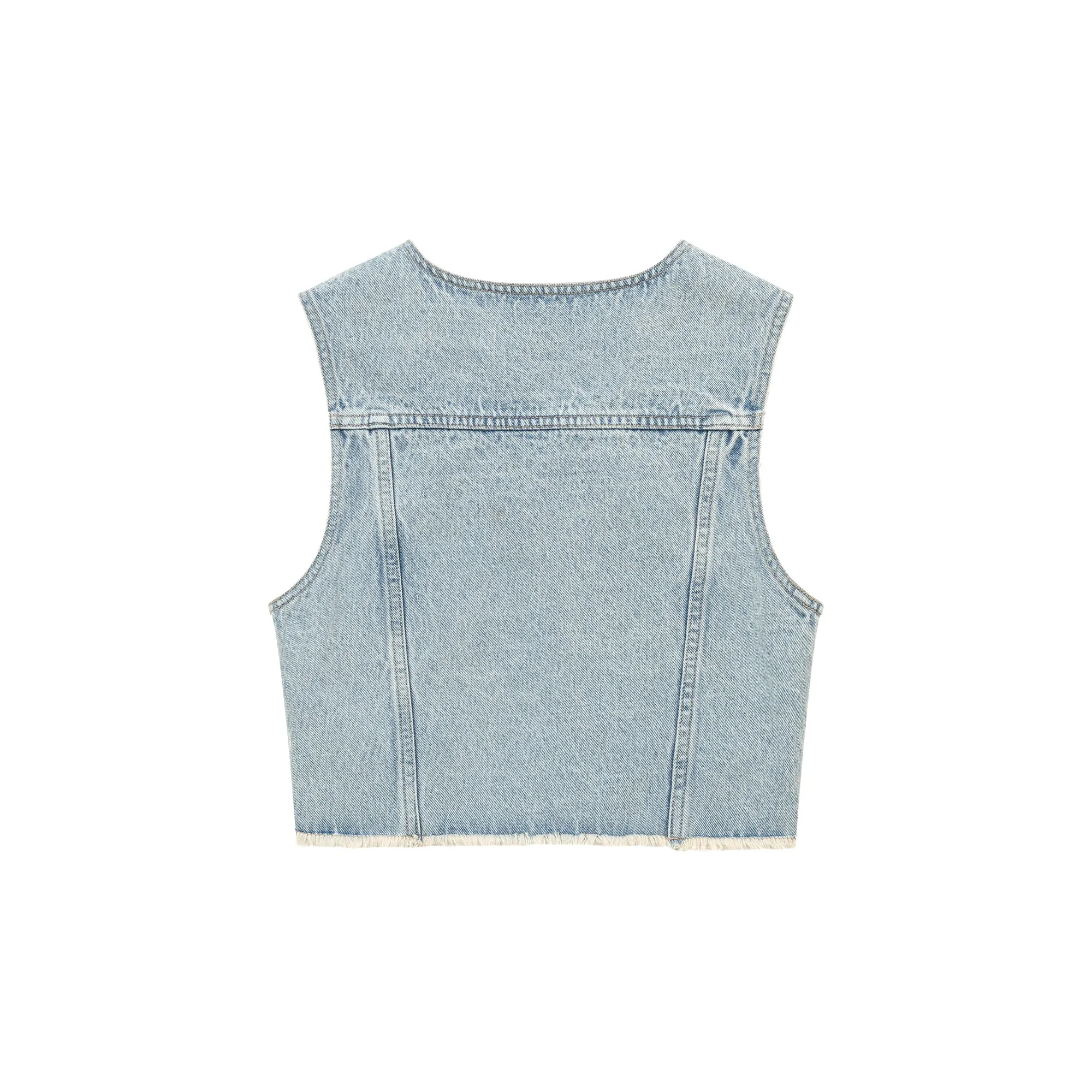 Lace Up Bow Denim Vest