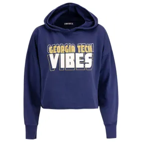 Ladies Georgia Tech French Crop Hood Sweatshirt