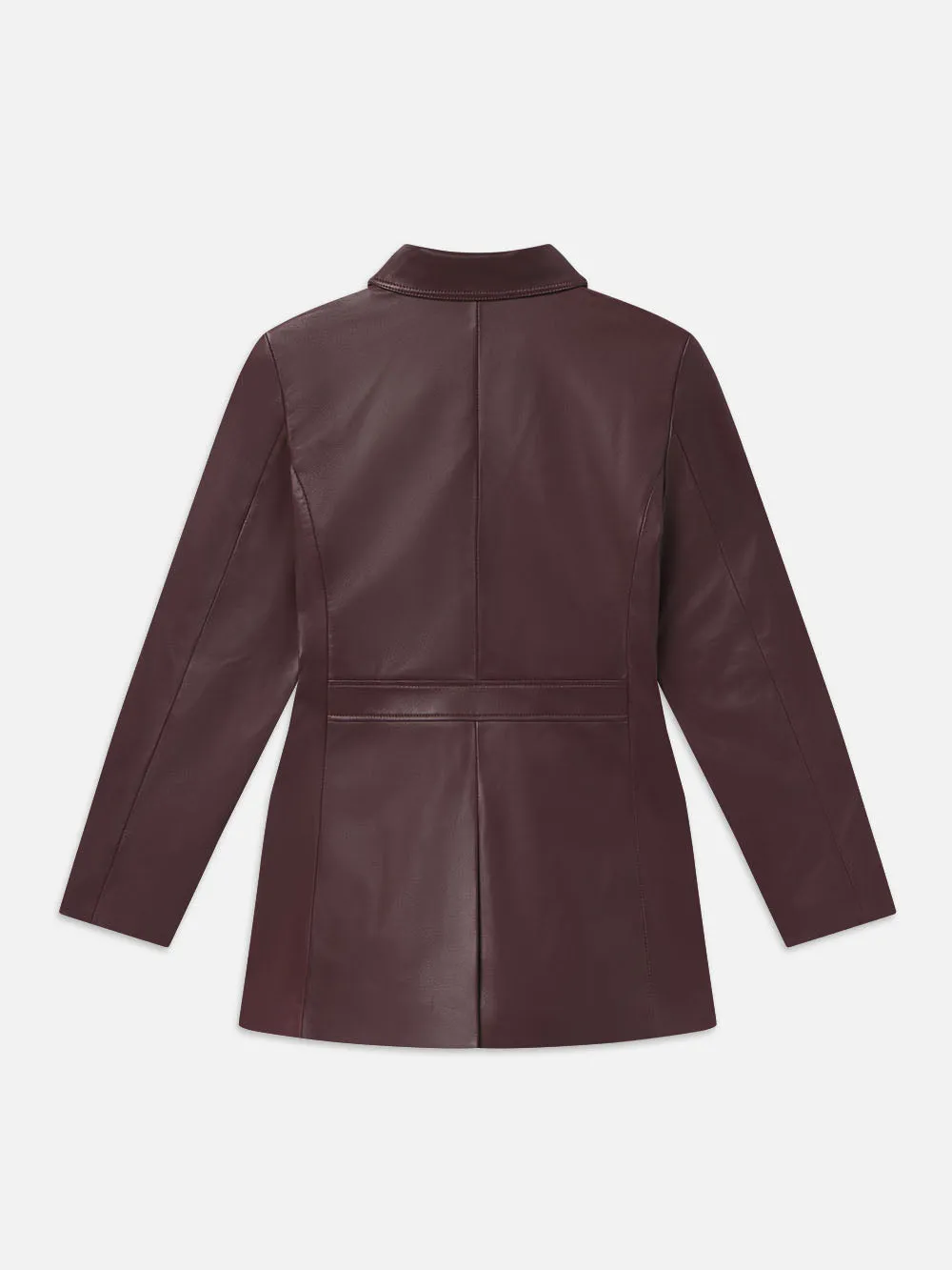 Leather Safari Jacket -- Wine