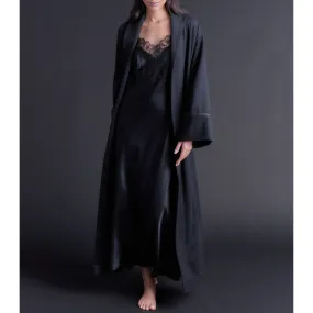 Long Claudette Robe in Cashmere Wool Mink