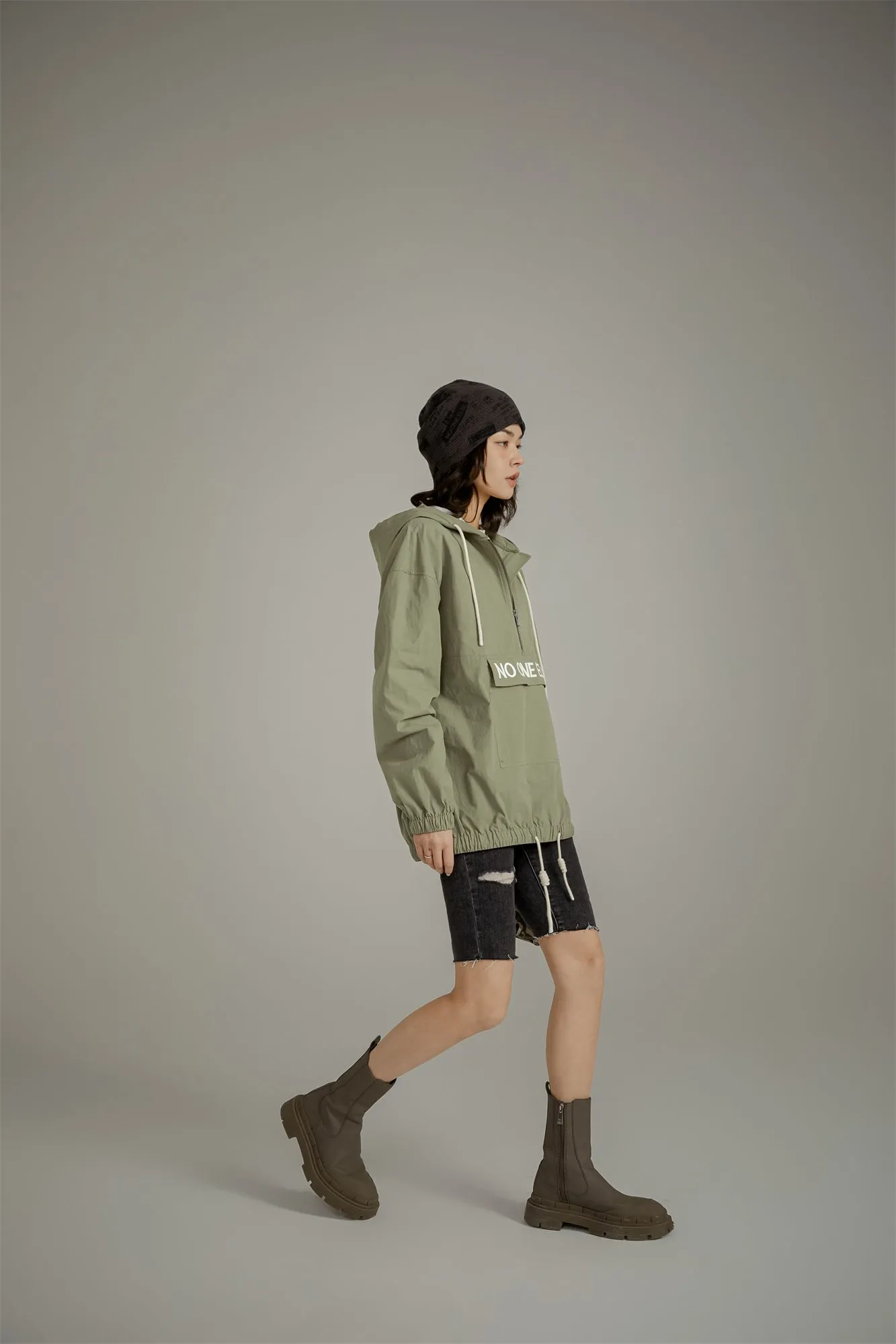 Loose Fit Hooded Anorak Jacket