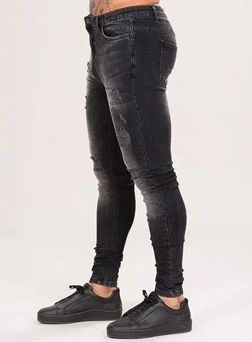 Marquee Ripped Jeans - Black Wash