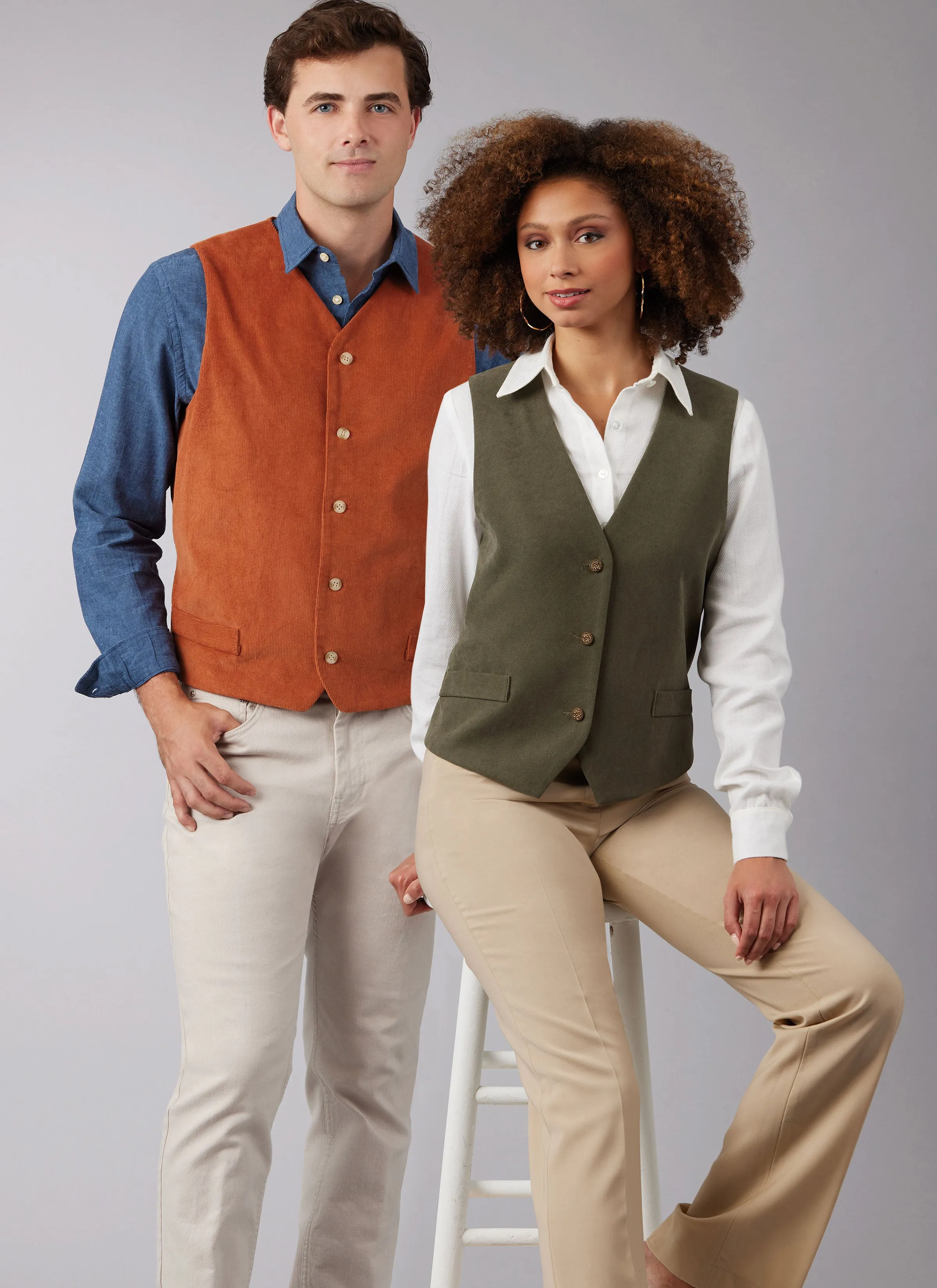 McCall's sewing pattern M8442 Misses' and Men's Lined Vests