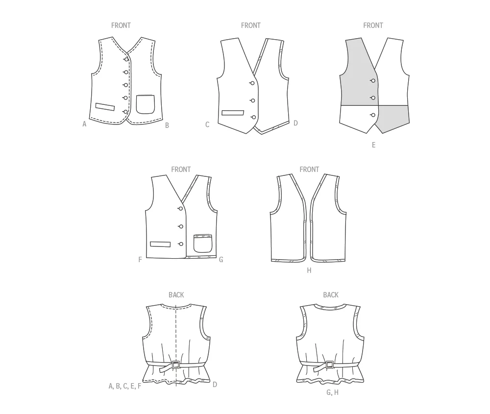 McCall's sewing pattern M8442 Misses' and Men's Lined Vests