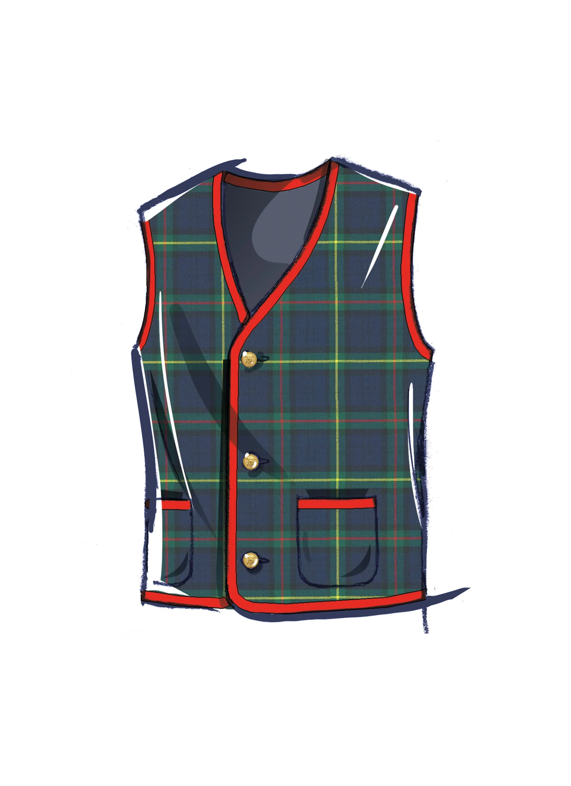 McCall's sewing pattern M8442 Misses' and Men's Lined Vests