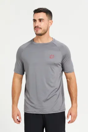 Men Grey Printed Active T-Shirt