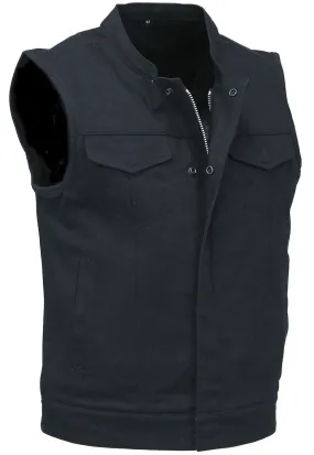 Men's Heavy Denim Black Club Vest w/Easy Access #VMC629GZK