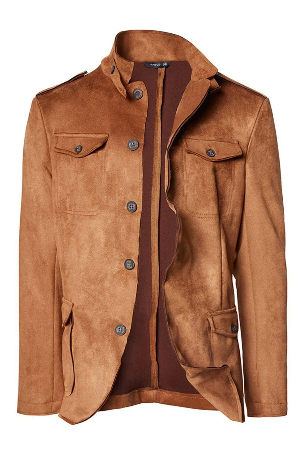 Microsuede Lightweight Safari Jacket - Camel