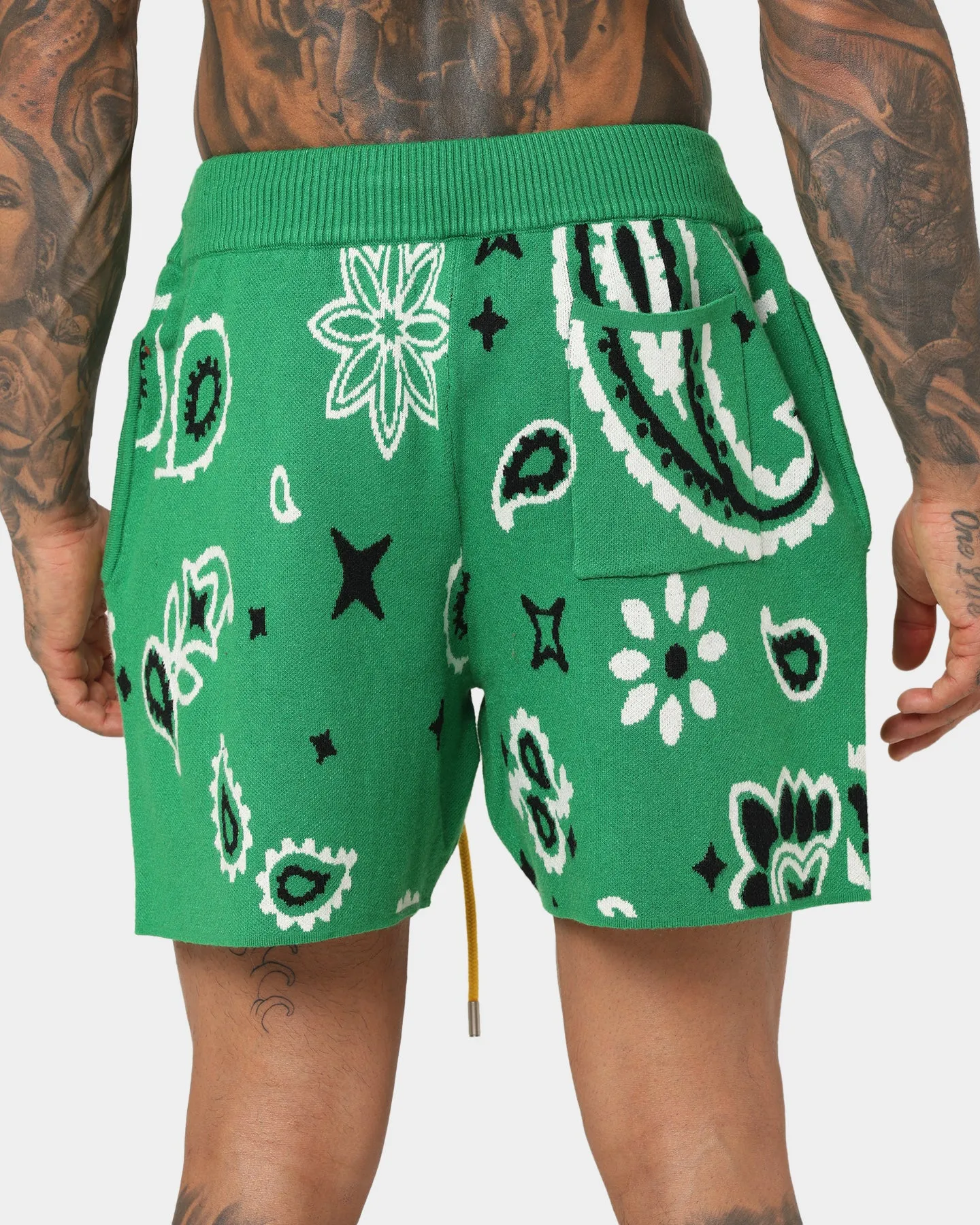 MNML Paisley Knit Shorts Green