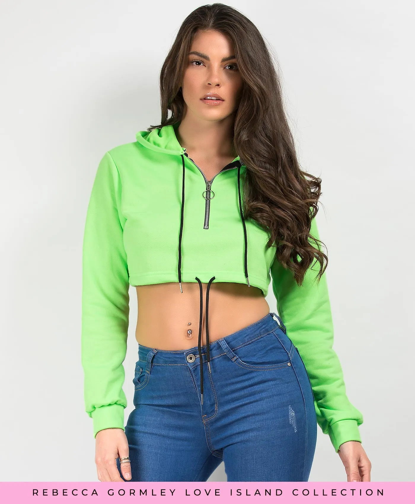 Oversized Cropped Zip Up Hoodie