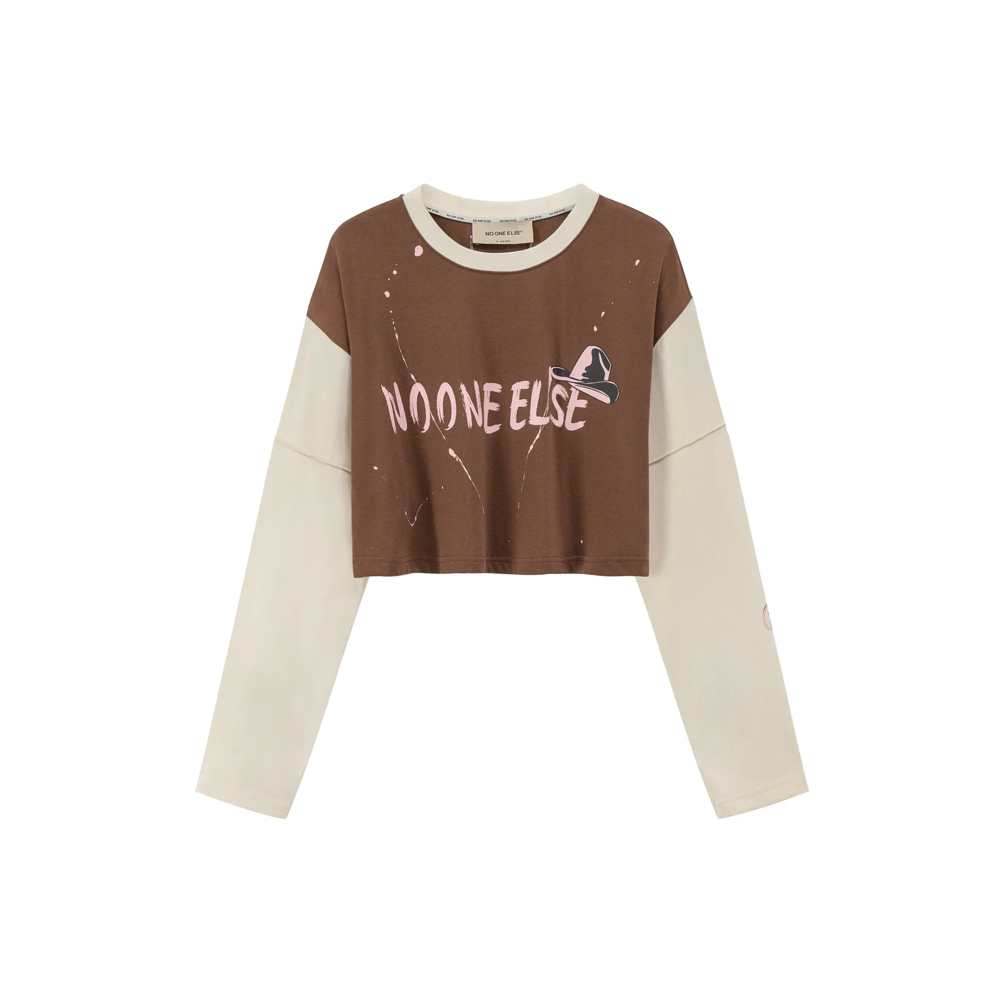 Painted Logo Oversized Crop Sweatshirt