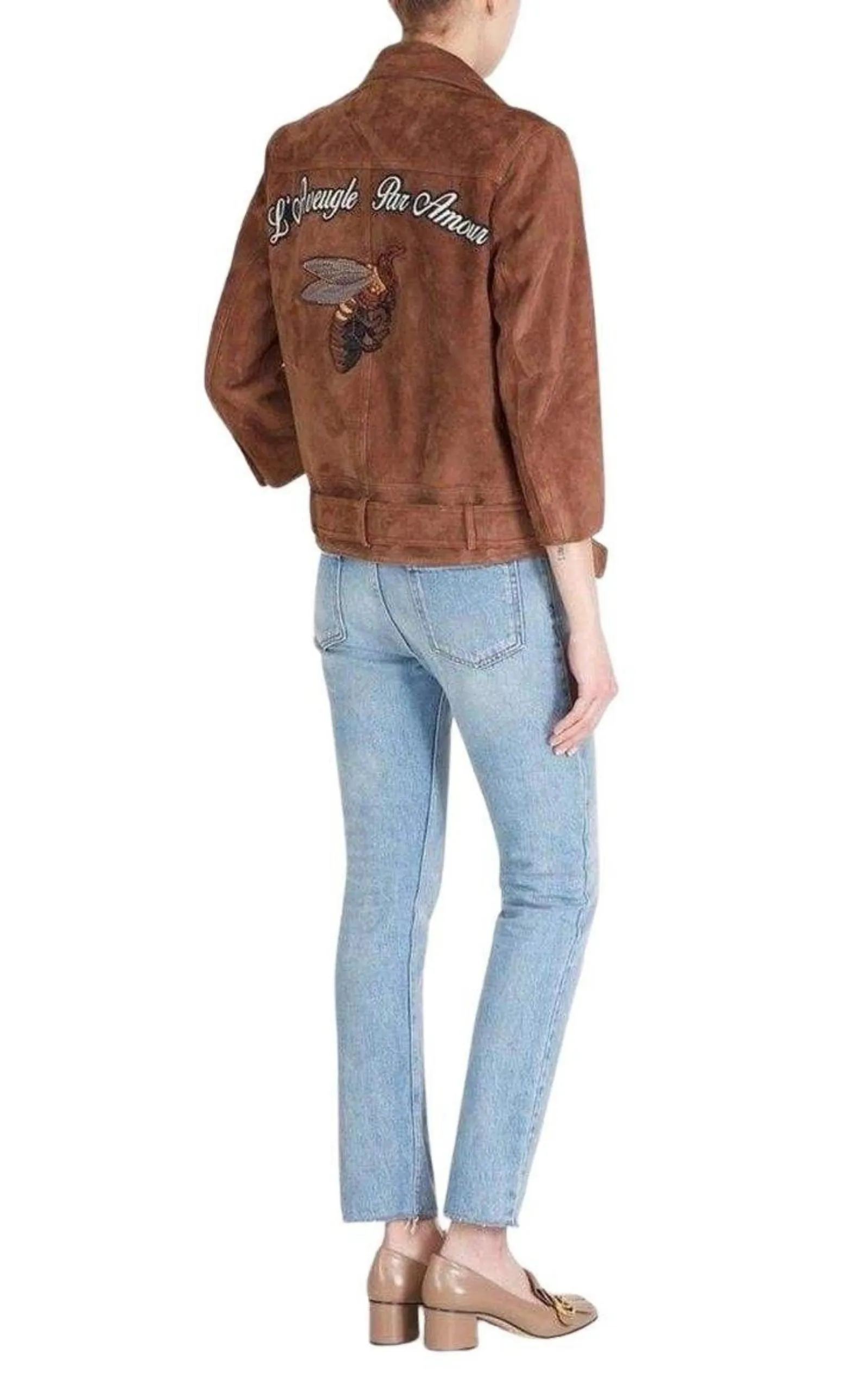 Patches Embroidered Suede Jacket