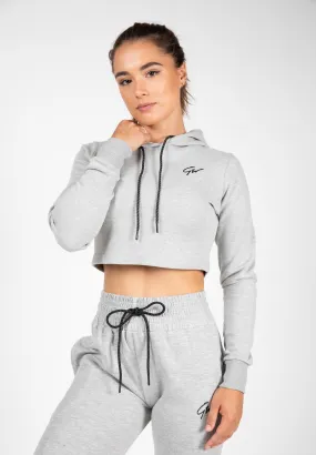 Pixley Crop Top Hoodie - Gray