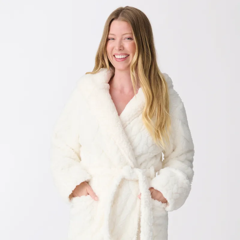 PJ Salvage Lets Get Cozy Robe Ivory