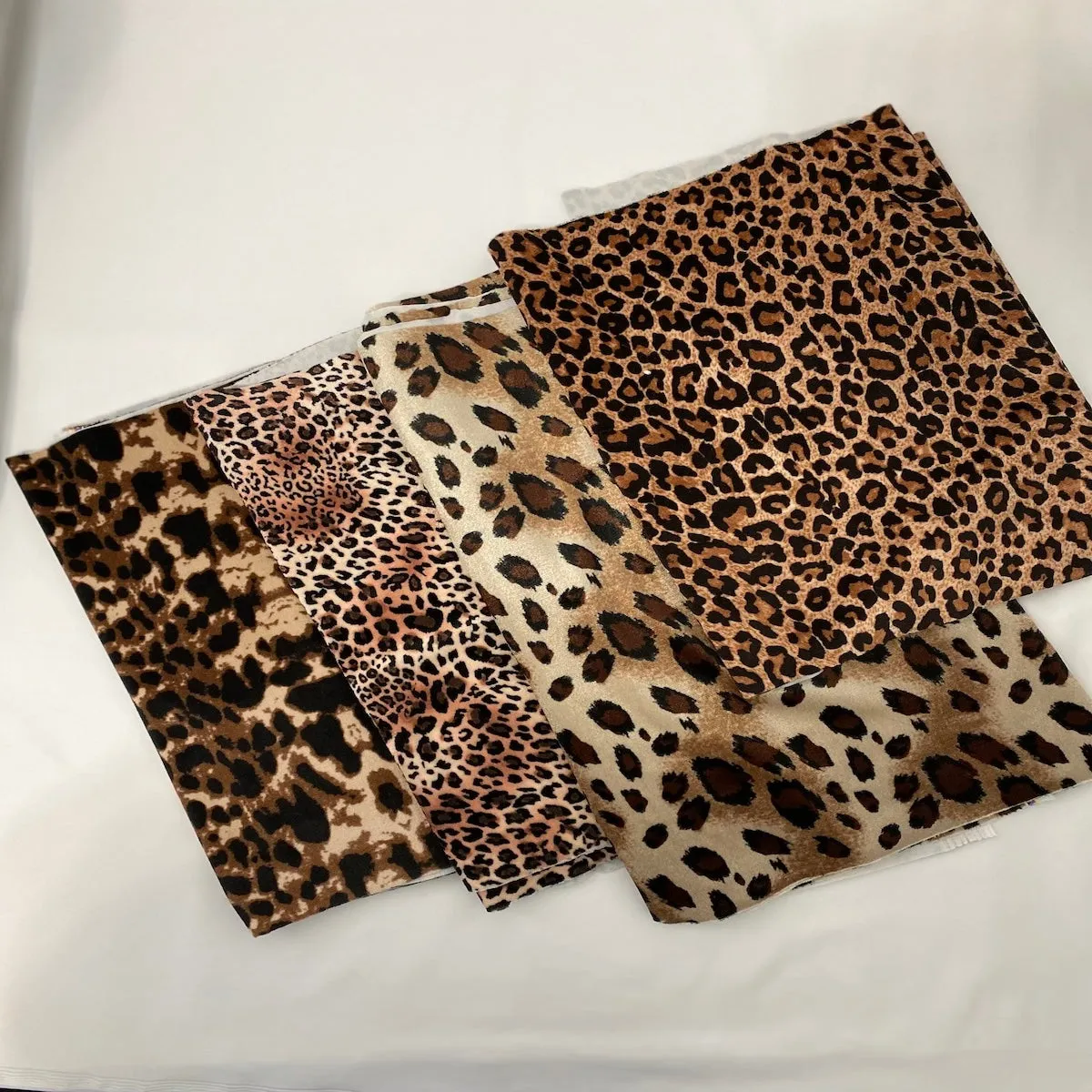 Safari Leopard Print Stretch Velvet Fabric