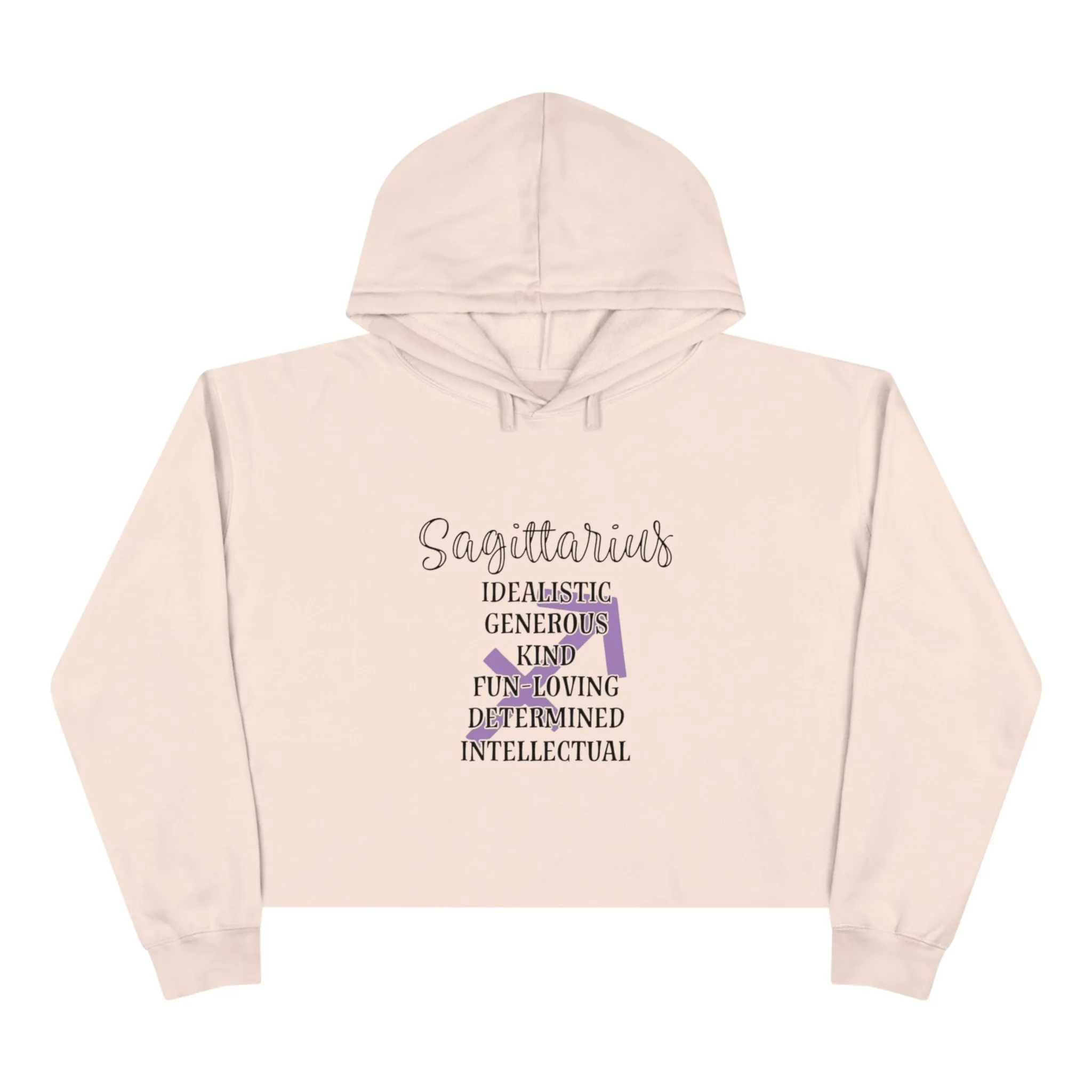 Sagittarius Zodiac Character Crop Hoodie