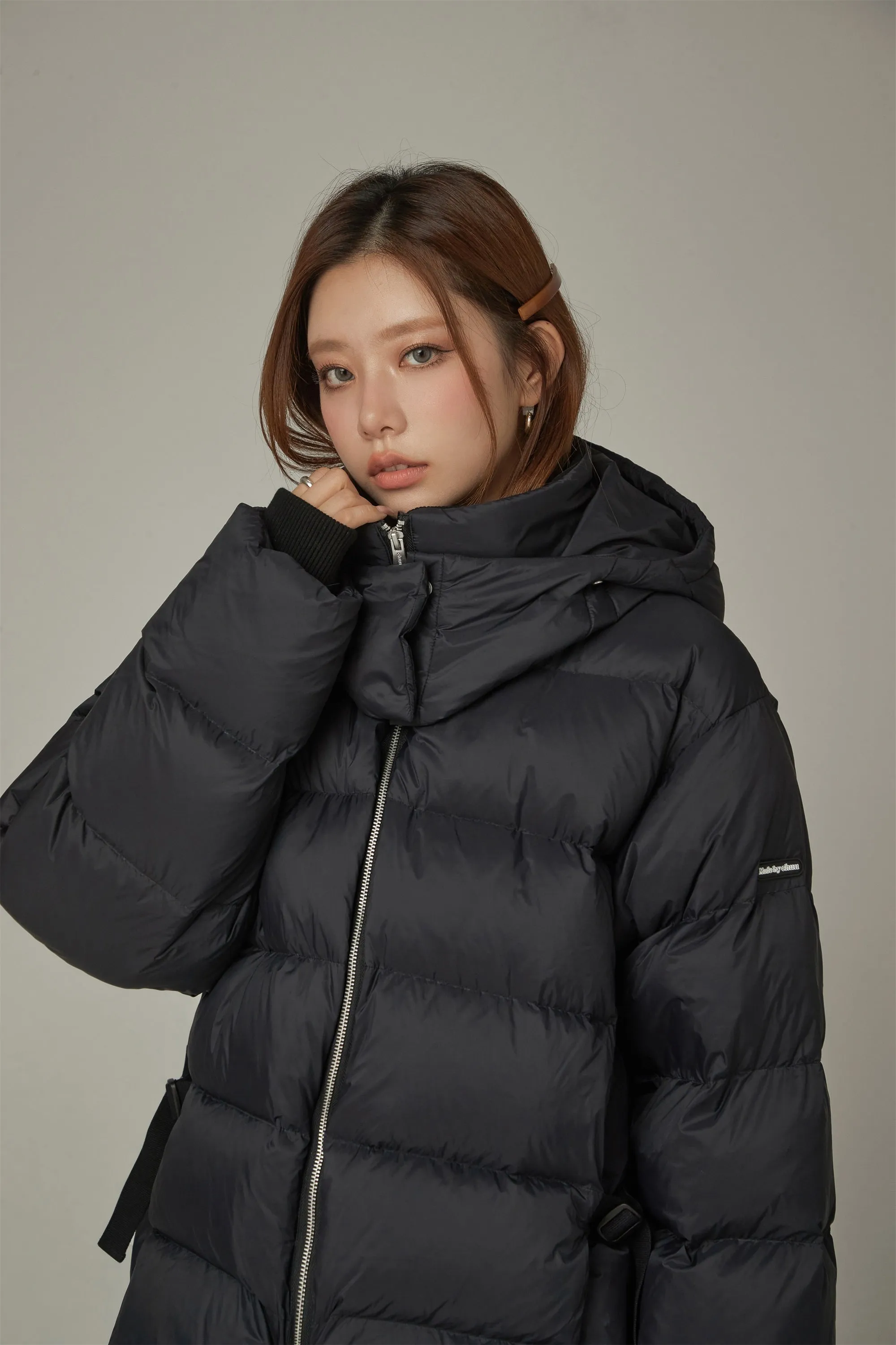 Solid Hooded Padded Jacket