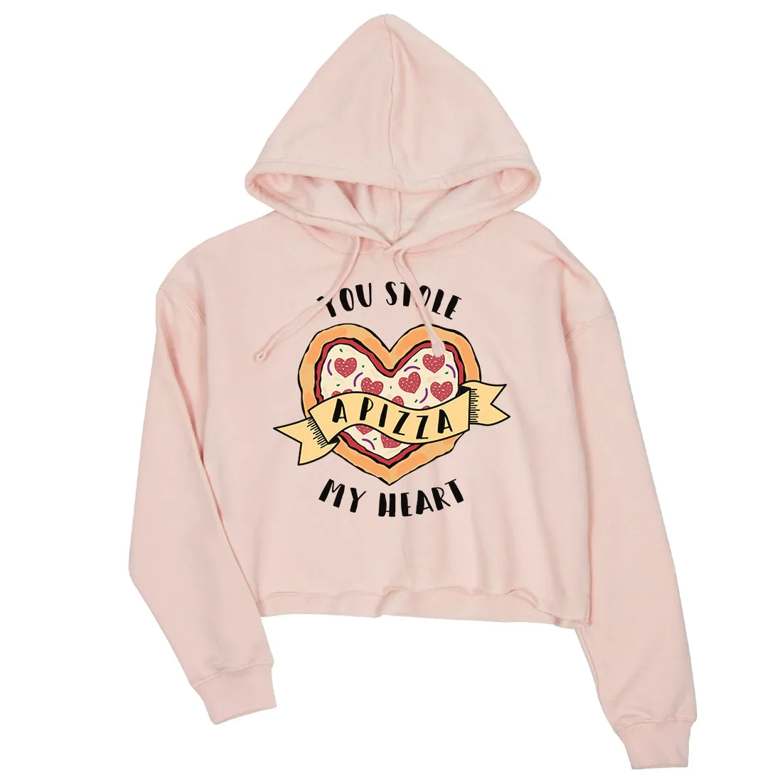 Stole Pizza My Heart Womens Crop Hoodie Cute Gift For Pizza Lovers