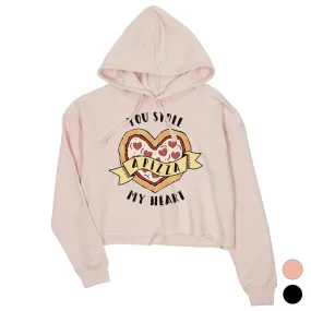 Stole Pizza My Heart Womens Crop Hoodie Cute Gift For Pizza Lovers