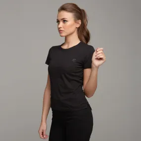 TEGAN BLACK SLUB TEE - CT050